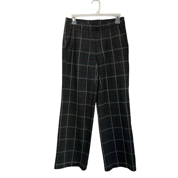 J. Jill Ponte Pants Gray Plaid Straight Leg Trousers Petite XS Career Office - Picture 1 of 8